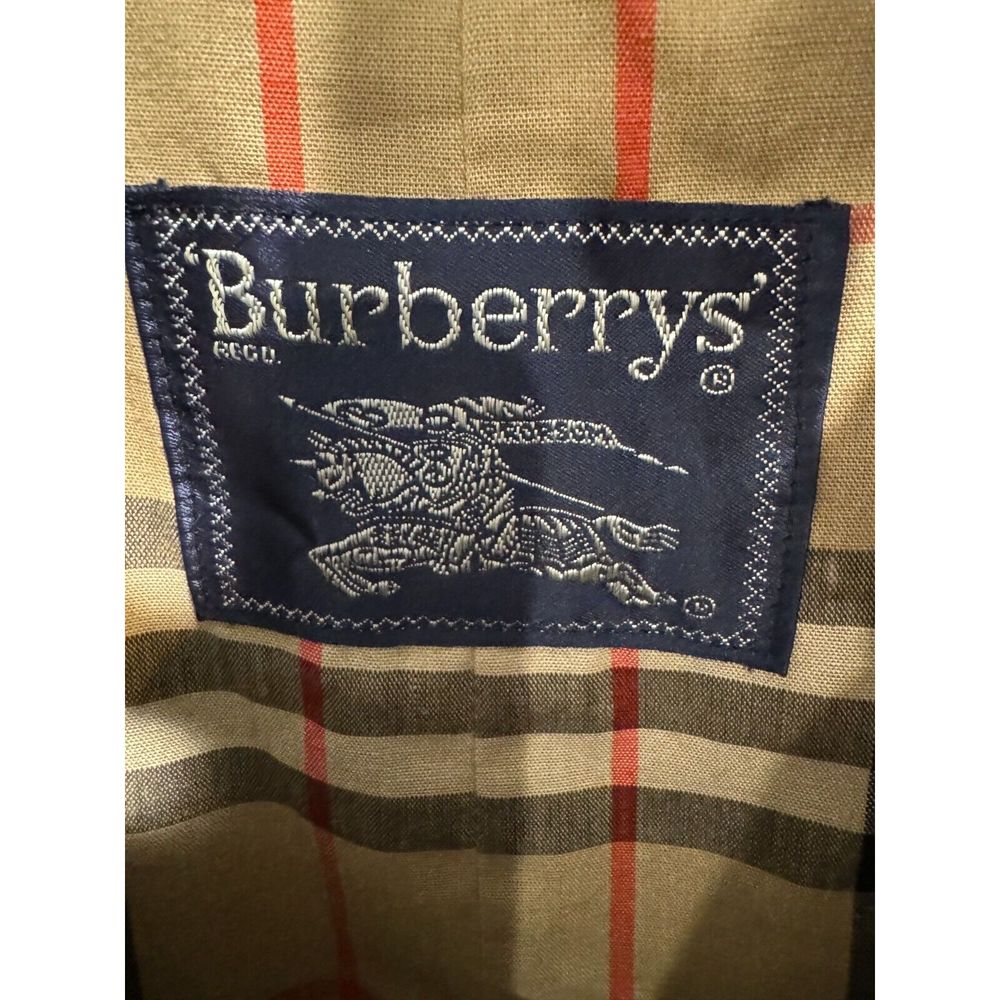 Vintage Burberry’s Nova Check Trench Coat Mens 40R Beige Belted D-Rings USA - Picture 12 of 14